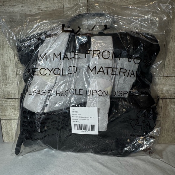 Free People Brigade Leather Backpack Black NWT One Size - Picture 7 of 8